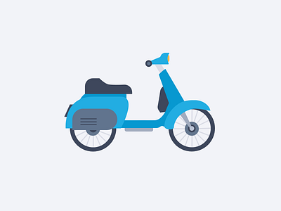 Moto Illustration bike blue flat illustration moto vector vespa