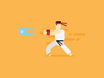 Hadoken character flat games hadoken illustration illustrator ryu simple