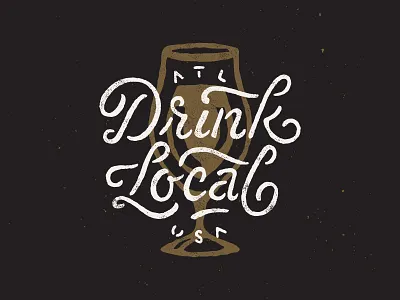 Drink Local ATL atl atlanta drink georgia ligature local script stencil texture type typography