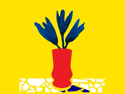 Sunflowers flowers illustration ink primary colors summer sun