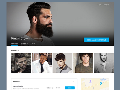 King's Crown barber design haircut hairsalon portfolio ui website