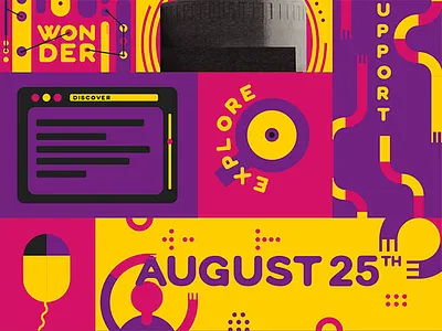 Style abstract color illustration kids playful poster shapes vector