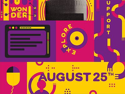 Style abstract color illustration kids playful poster shapes vector