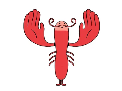 Lucky Lobster character design illustration jimdo lobster red