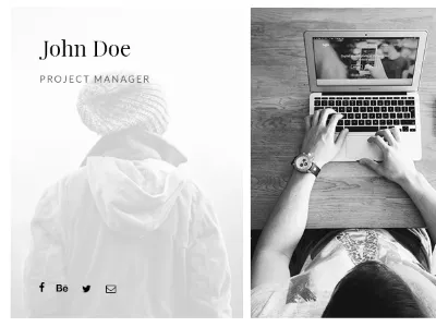 Team Section black and white grayscale playfair display social team