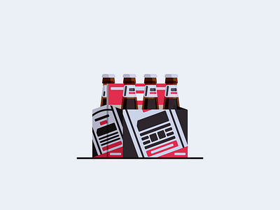 Asahi Super Dry asahi beer brewskies flat highfivebro illustration japan six pack