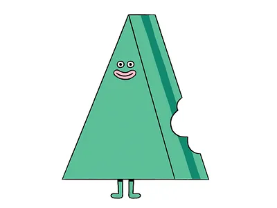 Mint Eatswood bite cake character design jimdo mint smile turquoise