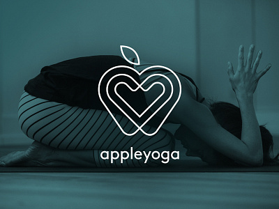 appleyoga logo apple appleyoga branding heart icon logo logotype mark yoga