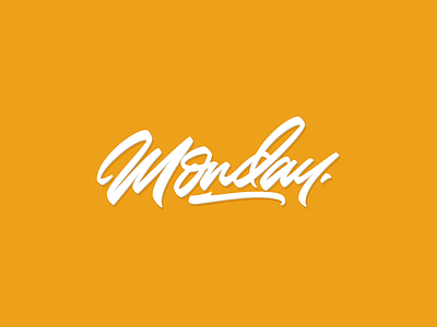 Monday. Lettering calligraphy cursive handlettering letter lettering monday script sketch type typo typography week