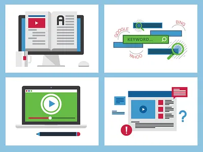 Blog Icons content icons seo video
