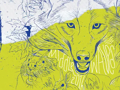 Middle Waves Gig Poster animals art design gig posters illustration middle waves