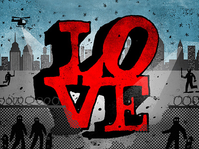 Buzzfeed illustration love park philadelphia skate boarding