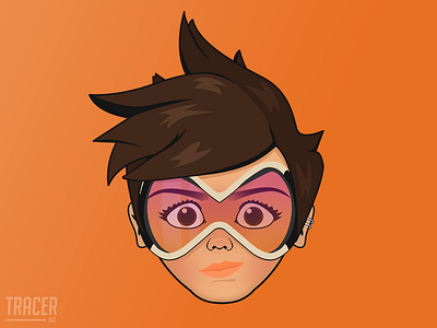 Cheers Love!! art cartoon face minimalistic orange overwatch tracer vector