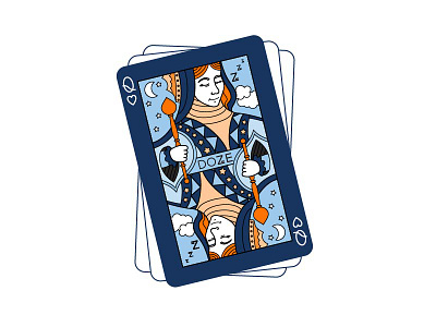 Doze Queen card doze beds illustration mattress playing card