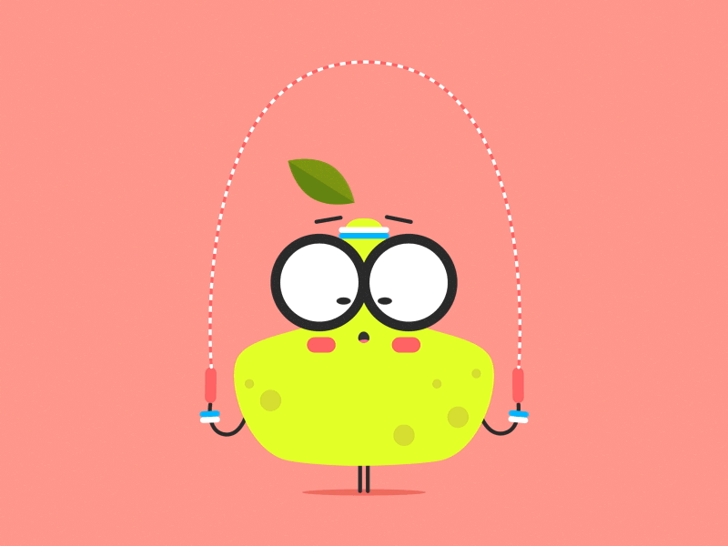 Pear 2d after effects animation character fruit gif illustration loop pear