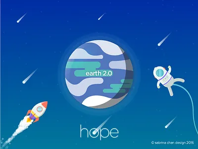 Hope 2d adobe astronaut design flat graphic graphic design illustration illustrator rocket space vector