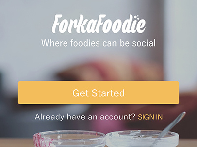 Forkafoodie foodies landing page networking social ui ux mobile