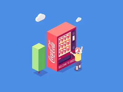 Vending 2d illustration isometric ps vending