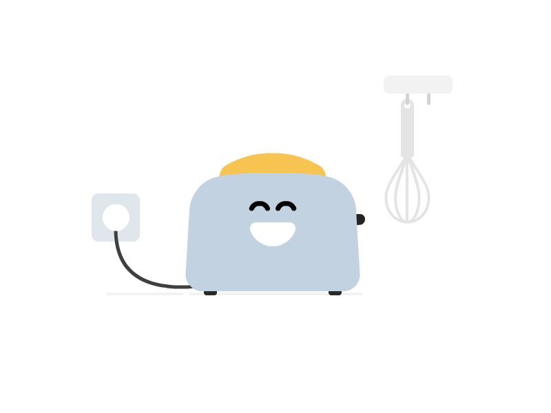 Toaster 2d animation bread character gif illustrator jump loop motion graphics motion process toaster