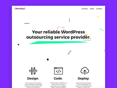 Dewploy splash (above fold) above fold agency colors hero modern splash wacky