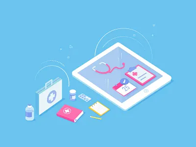 Medical Illustration design health healthcare illustration medical isometric mobile ui