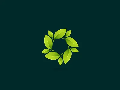 Green leaves circle ecology green leaf leaves logo swirl