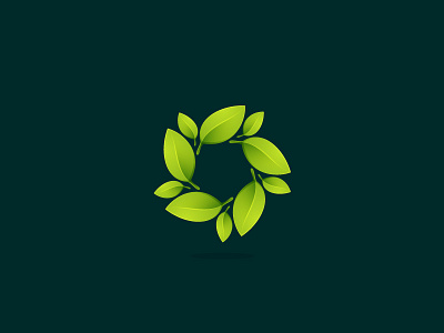 Green leaves circle ecology green leaf leaves logo swirl