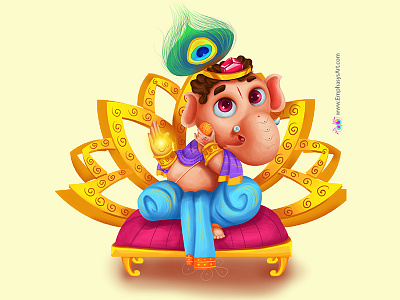 Ganesha cartoon celebrations elephantgod festival ganesha poster