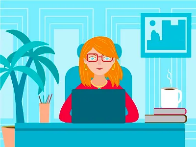 The Girl At The Computer girl laptop office