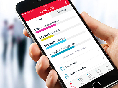 My Singtel App Redesign app clean dashboard ios simple