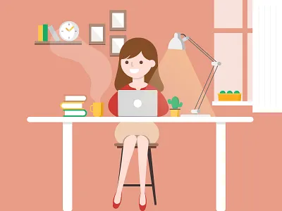 Workspace 2d animation character cute graphic design icon illustration motion graphics process vector work