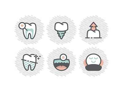 Dental icons - redux dental dentist extraction flat gentle implant monoline night guard root canal teeth tooth whitening