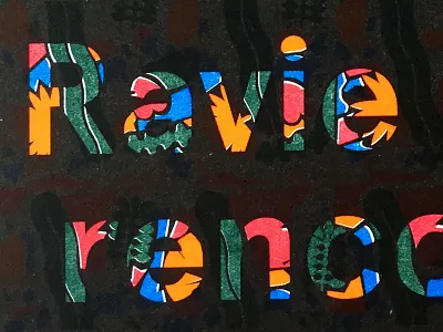 Risoravie colors illustration printing riso type