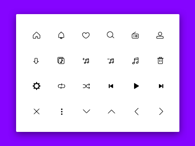 Icon work for music app design iconography icons music ui