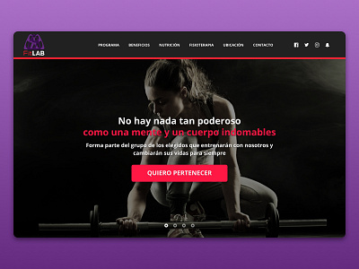 Fitlab Website bold dark design grunge purple red sports ui website