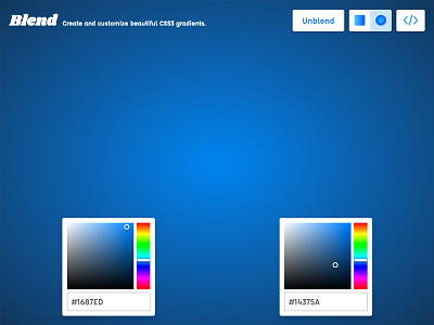 Blend v2 - Create and customize beautiful CSS3 gradients blend css3 generator gradient gradients linear radial