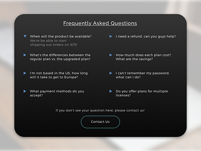 DailyUI - #092 - FAQ 092 dailyui faqs