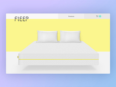 Fleep bed color design ecommerce mattress pillow product web yellow