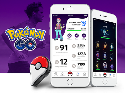 Pokémon Go Redesign - Physical Activity Extension go iot plus pokemon pokewalker quantified self running ui ux