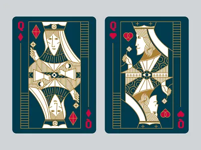 Playing Cards - Queens back cards gambling games of chance playing cards spade