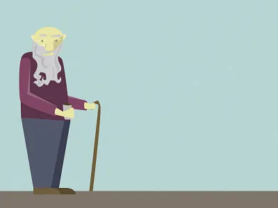 Grumpy old man can character coffee look man old man person