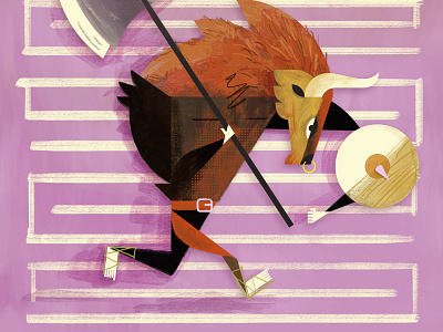 Minotaur beastiary fantasy illustration minotaur mythology texture