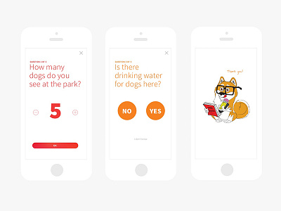 App Information Survey bright character colorful dog info minimal parks pet pets question survey whitespace