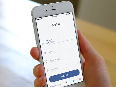 Sign Up Screen app flat free freebie gif ios iphone modern psd screen design template windows