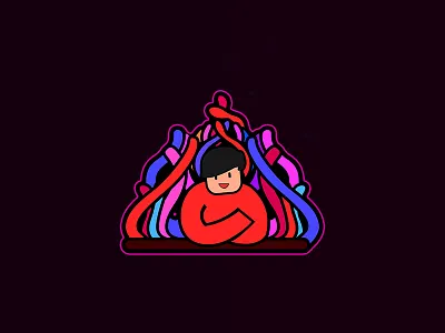 Tentacular character fun illustration red tentacles thinking