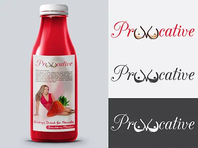 Provocative Logo body shape breast cleavages energy enhancement girly juice liquid logo modern provocative provocative logo