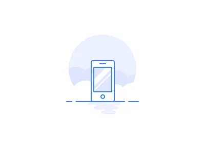 Phone blue flat illustration phone