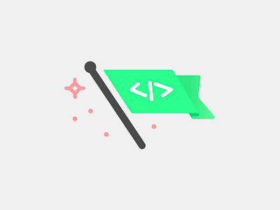 Code Flag app brand flag icon neon star