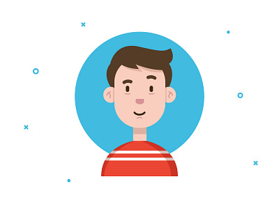 Persona art avatar character flat head icon illustration invites portrait profile selfie vector