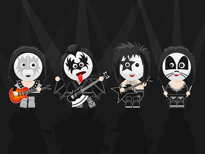 KISS band character cute glam heavy metal kiss musician rock rockstar